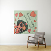 Hund Valentine Wandteppich (Beispiel (Horizontal))