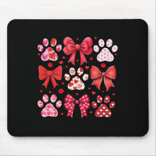 Hund Valentinstag Coquette Pfotenabdruck Herz Hund Mousepad