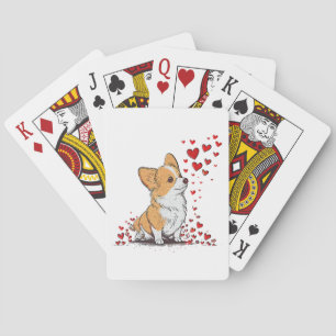 Hund Valentinstag Cute Corgi Valentinstag Spielkarten