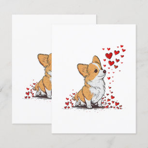 Hund Valentinstag Süßer Corgi Valentinstag Begleitkarte