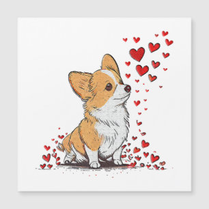 Hund Valentinstag Süßer Corgi Valentinstag Magnetkarte