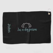 Hund Vater Custom Black Golf Handtuch (Horizontal)