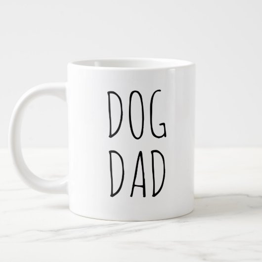 "Hund Vater" Einfach modernes Bauernhaus Jumbo-Tasse (Links)