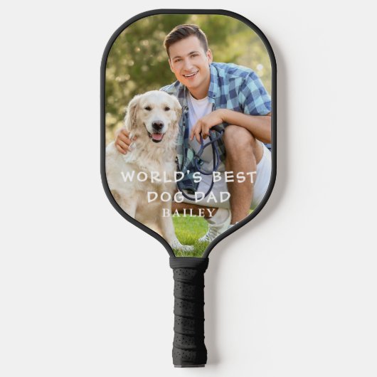 Hund Vater Foto Pickleball Paddle (Vorderseite)