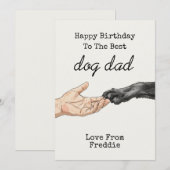 Hund Vater Geburtstag | Benutzerdefinierter Geburt Einladung (Vorne/Hinten)