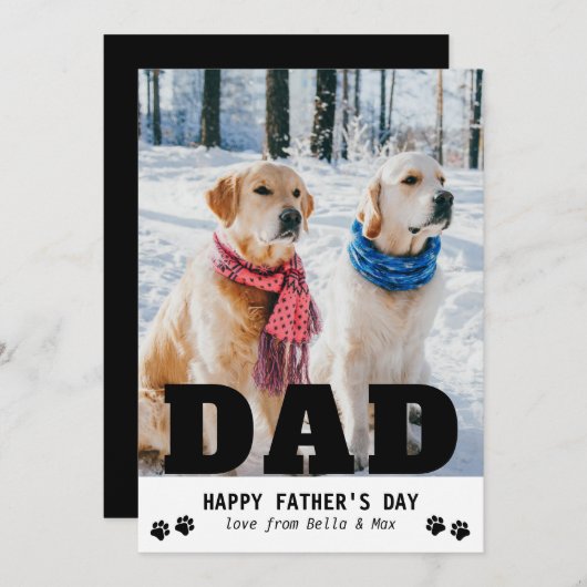 Hund Vater Happy Vatertag Pfote Print Modern Foto (Vorne/Hinten)