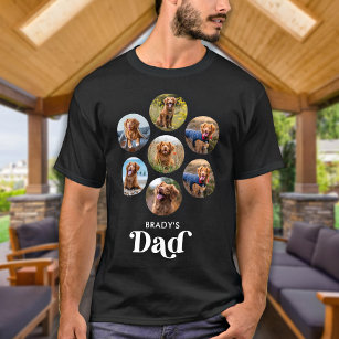 Hund VATER Personalisiert Tier Foto Collage Hund L T-Shirt