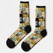 Hund Vater Retro Novelty Foto Socken (Linkes Detail)