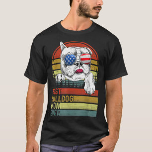 Hund Vintag beste Bulldog Mama je Muttertag Welpe T-Shirt
