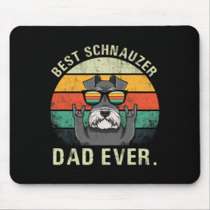 Hund Vintage Bester Schnauzer Dad Ever T-Shirt Vät Mousepad