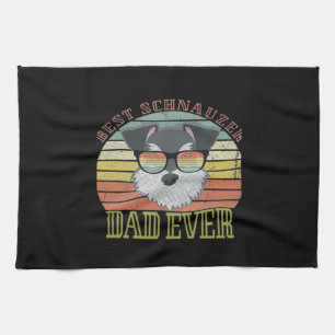 Hund Vintage Bester Schnauzer Dad jemals Tshirt Vä Geschirrtuch