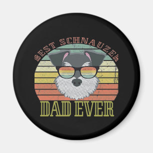 Hund Vintage Bester Schnauzer Dad jemals Tshirt Va Magnet