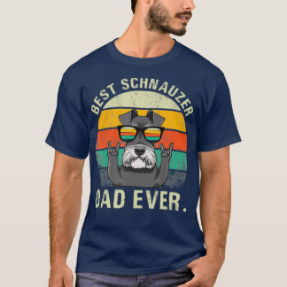 Hund Vintager bester Schnauzer Vater aller Zeiten T-Shirt