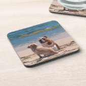 Hund von Sandy-Strand Untersetzer (Linke Seite)