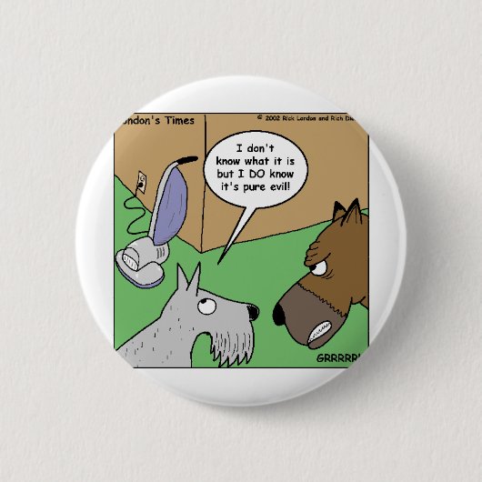 Hund VS. Staubsauger Lustige Geschenke & Sammlerst Button (Vorderseite)