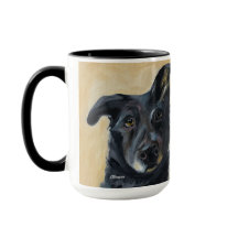 Hund w Bent Ear | Zwei-Tonen-Tasse, 15 oz