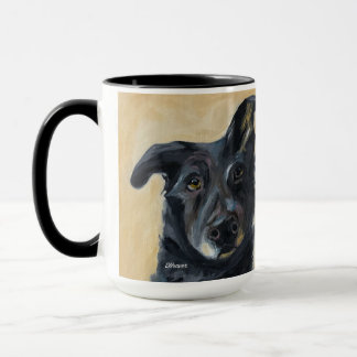 Hund w Bent Ear | Zwei-Tonen-Tasse, 15 oz Tasse