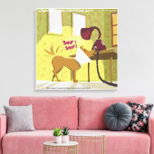 Hund W/E-Collar Niffing Lamp Funny Canvas Print Leinwanddruck (Insitu (Wohnzimmer))