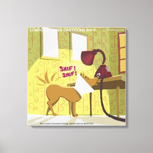Hund W/E-Collar Niffing Lamp Funny Canvas Print Leinwanddruck (Vorderseite)