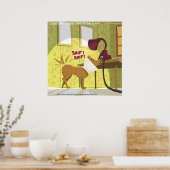 Hund W/E-Collar Sniffing Lamp Funny Poster (Küche)