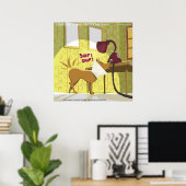 Hund W/E-Collar Sniffing Lamp Funny Poster (Heimbüro)