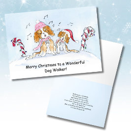 Hund Walker Frohe Weihnachts CKCS Hunde Karte