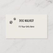 Hund Walker lustig und einnehmend Cartoon Visitenkarte (Rückseite)