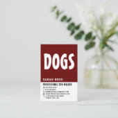 Hund Walker, modern Visitenkarte (Stehend Vorderseite)