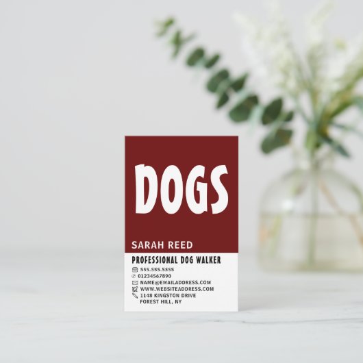 Hund Walker, modern Visitenkarte (Stehend Vorderseite)
