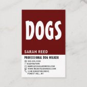 Hund Walker, modern Visitenkarte (Vorderseite)