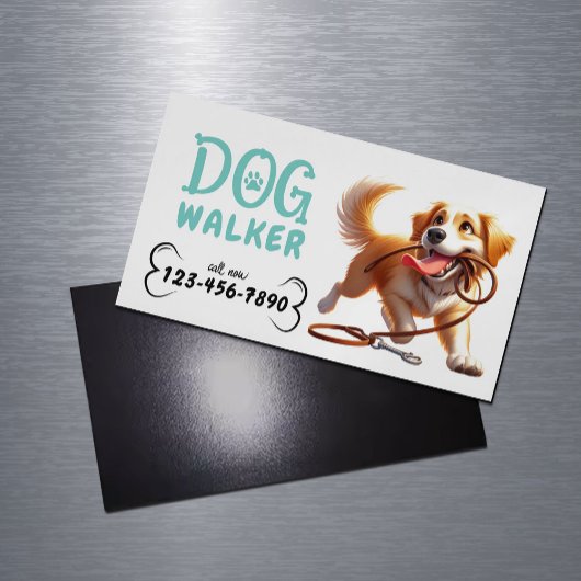 Hund Walker Niedlich Happy Hund Sitzer Magnetische Visitenkarte