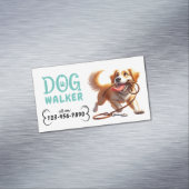 Hund Walker Niedlich Happy Hund Sitzer Magnetische Visitenkarte (Beispiel)