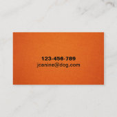 Hund Walker stilvoller, moderner Pfostendruck Visitenkarte (Rückseite)