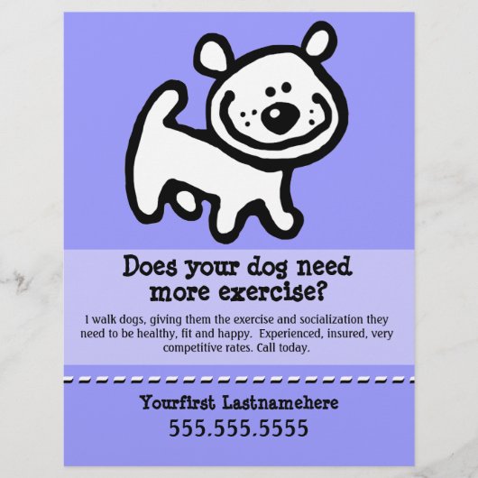 Hund Walker.Walking.Anpassbar. Flyer (Vorne)