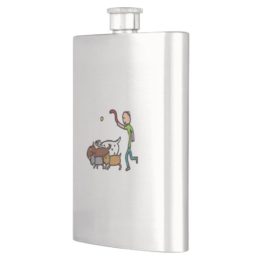 Hund Walking Flachmann (Links)