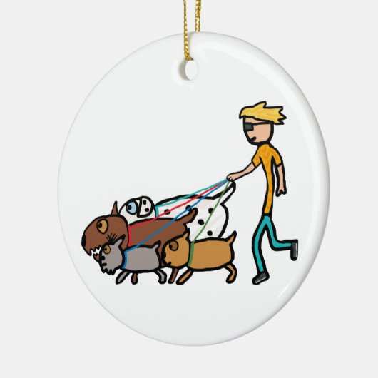 Hund Walking Keramik Ornament (Links)