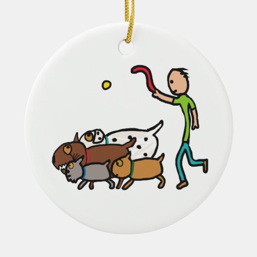 Hund Walking Keramik Ornament (Vorne)