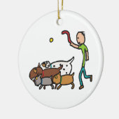 Hund Walking Keramik Ornament (Links)