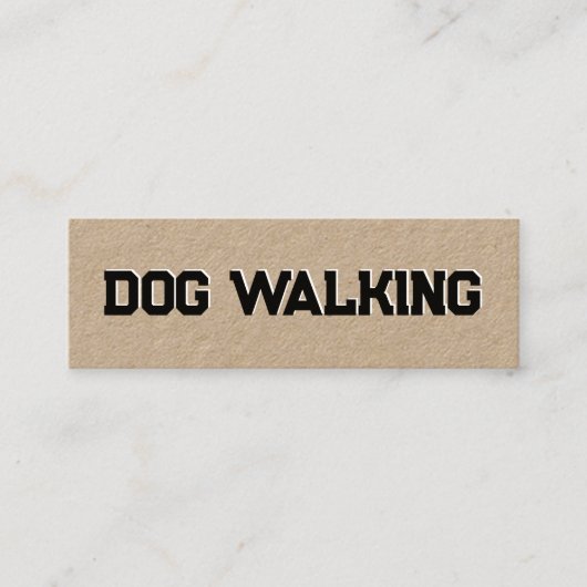 Hund Walking Mini Visitenkarte (Vorderseite)