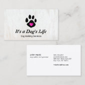 Hund Walking Paw mit Herz Visitenkarte (Vorne/Hinten)