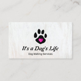 Hund Walking Paw mit Herz Visitenkarte