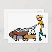Hund Walking Postkarte (Vorne/Hinten)
