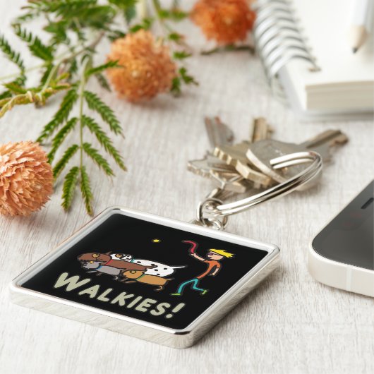 Hund Walking Schlüsselanhänger (Seite)