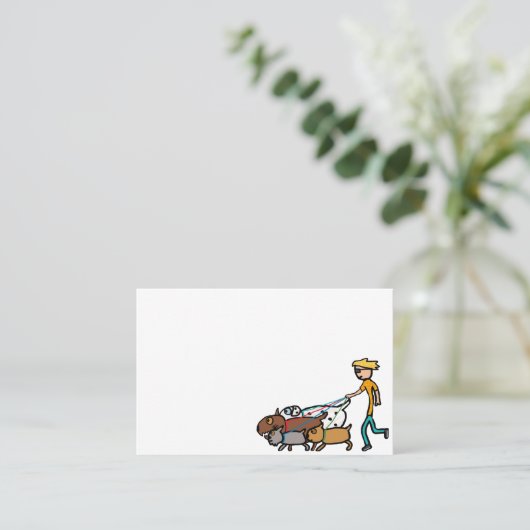 Hund Walking Visitenkarte (Stehend Vorderseite)