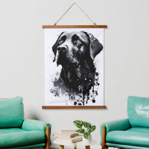 Hund Wand hängender Teppich Kunst Haustierliebhabe Wandteppich Mit Holzrahmen