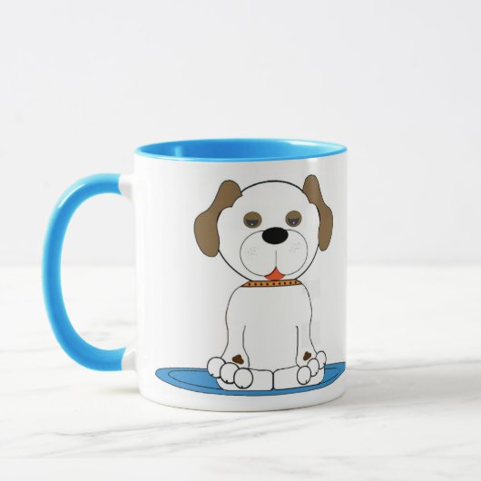 Hund wartet darauf, dass die Besitzer nach Hause z Tasse (Links)