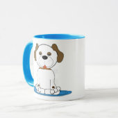 Hund wartet darauf, dass die Besitzer nach Hause z Tasse (Vorderseite Links)