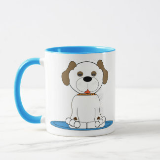 Hund wartet darauf, dass die Besitzer nach Hause z Tasse