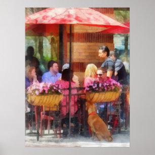 Hund wartete am Café Hoboken NJ Poster