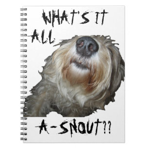 Hund "WAS IST DAS ALLES A-SCHNEE?" Notizbuch Notizblock